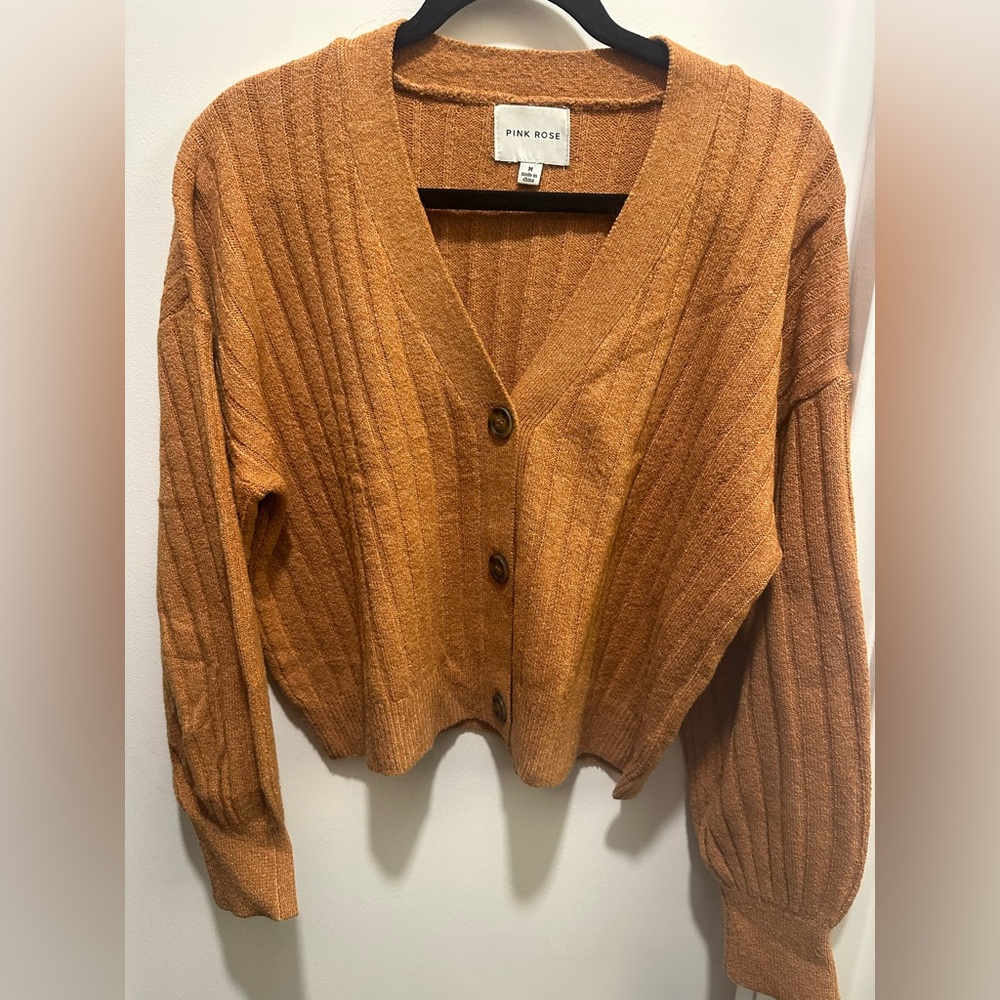 Pink Rose Warm Tangerine Sweater